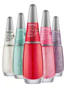 Kit 5 Impala Nail Polishes New Collection Live, Love And Shine Glitter 3D - Hypoallergenic - Retrograde - 查看 1