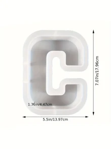 7inch Large Letter Mold For Resin, 26 Capital Letter Alphabet Epoxy Molds, A-Z Thick Resin Letter Molds For Making Letters, DIY Crystal Silicone Mold, 3D DIY Crystal Word Sign Mold For Party Home Decor - White - View 26