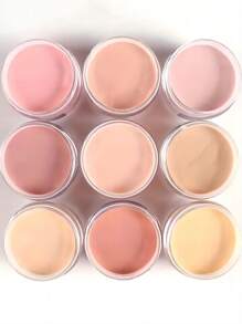 9pcs Nude Acrylic Nail Powder, Fashion 3D Carved Nail Extension Gradient Color Acrylic Liquid Dust-Proof Accessories, Beginner Salon DIY Nail Decor Kit, 9 Colors Set