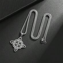 全新复古时尚凯尔特三曲枝不锈钢吊坠项链，男女通用休闲珠宝礼物 - 時尚 - 查看 4