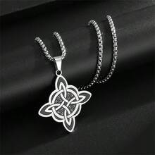 全新复古时尚凯尔特三曲枝不锈钢吊坠项链，男女通用休闲珠宝礼物 - 時尚 - 查看 5
