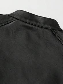 LEDUNTINO 男士时尚拉链休闲户外抓绒皮夹克，运动风，纯色，飞行员夹克，男友礼物，男士秋冬防风皮夹克，立领，双排扣，摩托车夹克，男士秋冬外套