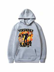 Anime Sanji One Piece Sweatshirt 100% Cotton Unisex Winter Fashion Release - Fast Shipping - 灰色 - 查看 2
