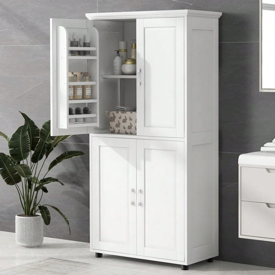 Tall And Wide Bathroom Floor Storage Bathroom Storage Unit