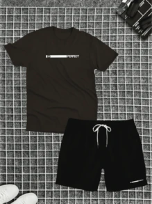 Cotton T-Shirt + Short Tectel Is Perfect Summer Combo Kit - 鏽棕色 - 查看 1