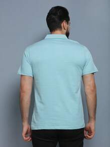 Men's Polo Shirt Summer 2024 With Button And Elastic 5 Colors - verde menta - Ver 4