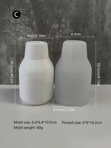 Khuôn bình hoa sáng tạo tự làm, bình hoa Graffiti tự làm, khuôn nhựa cắm hoa ngược bằng nước thạch cao, chất liệu silicon, có thể làm nhiều lần để tháo rời và vệ sinh - trắng - Xem 9