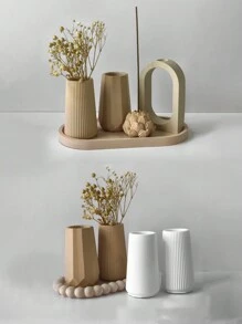 Khuôn bình hoa sáng tạo tự làm, bình hoa Graffiti tự làm, khuôn nhựa cắm hoa ngược bằng nước thạch cao, chất liệu silicon, có thể làm nhiều lần để tháo rời và vệ sinh - trắng - Xem 3