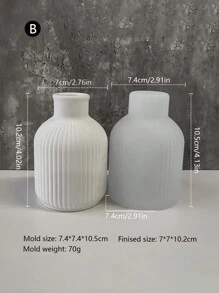 Khuôn bình hoa sáng tạo tự làm, bình hoa Graffiti tự làm, khuôn nhựa cắm hoa ngược bằng nước thạch cao, chất liệu silicon, có thể làm nhiều lần để tháo rời và vệ sinh - trắng - Xem 8