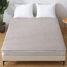 1pc Waterproof Knitted Terry Cloth Mattress Protector(No Pillowcase)-Skin-Friendly, Comfortable, Soft And Breathable Mattress Cover, Noise-Free, Suitable For Apartments, Bedrooms, School Dormitories, And Guest Rooms - Grey - View 10