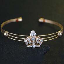 Set de 5 piezas de joyería con collar, aretes, anillo y brazalete de corona de moda, accesorio elegante y personalizado de alta gama, mejor regalo para uso diario, fiestas y cumpleaños, unisex