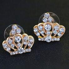 Set de 5 piezas de joyería con collar, aretes, anillo y brazalete de corona de moda, accesorio elegante y personalizado de alta gama, mejor regalo para uso diario, fiestas y cumpleaños, unisex