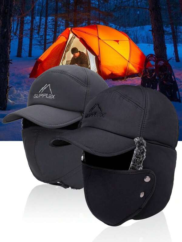 1 Stück Unisex Winter Warm Dicke Mütze mit Maske, geeignet für täglichen Gebrauch, Bergwandern, Tourismus und Outdoor-Sport