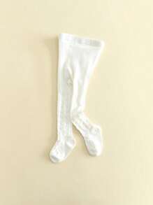 1 Stück Mädchen Leggings einfarbig mit Schmetterling- und Herzenmuster, schwarz-weiß, weich und bequem, Strumpfhose für Kleinkinder für den täglichen Gebrauch - Weiss - Übersicht 4