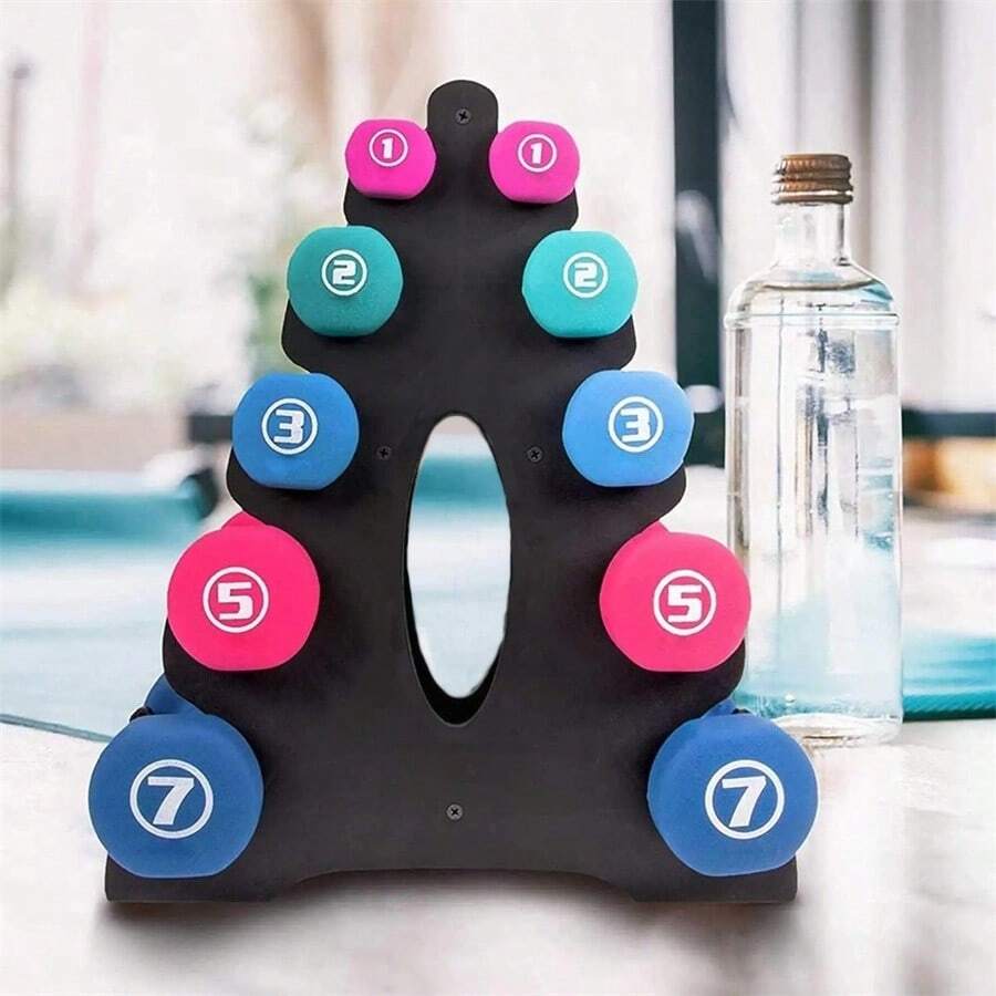 1pc Dumbbell Rack Stand A Frame Weight Rack Dumbbells Compact Dumbbell Holder Home Gym Space Saver Triangle Shaped Weights, Sport, Gym, Home Exercise, Sport Accessories, Gym Accessories, CrossFit Accessories - Black - View 1