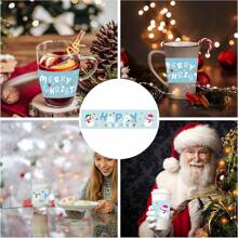 24 件装圣诞派对装饰水瓶标签，圣诞主题防水水瓶贴纸包装派对用品，圣诞派对装饰品，圣诞节 - 彩色 - 查看 4