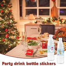 24 件装圣诞派对装饰水瓶标签，圣诞主题防水水瓶贴纸包装派对用品，圣诞派对装饰品，圣诞节 - 彩色 - 查看 5