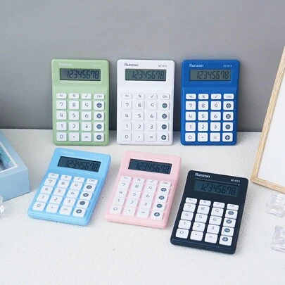 1 件糖果色科学计算器，适合学生办公室和学校使用的台式财务计算器，可爱清新的设计