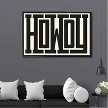 1pc/Set Retro Art Canvas Poster, Black And White Howdy Typography Art Print, Western Decor, Ideal Gift For Bedroom Living Room Corridor Wall Art, Wall Decor, Fall Decor, Wall Decor, Room Decoration, Without Frame - Black and White - View 7
