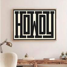 1pc/Set Retro Art Canvas Poster, Black And White Howdy Typography Art Print, Western Decor, Ideal Gift For Bedroom Living Room Corridor Wall Art, Wall Decor, Fall Decor, Wall Decor, Room Decoration, Without Frame - Black and White - View 8