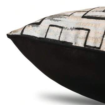 1pc High-Precision Jacquard Nordic Style Black Decorative Throw Pillow Case, Modern Minimalist Striped Jacquard Design, Luxury Sofa Cushion Cover, Living Room Hotel Decor, 12x20 In, 18x18 In, 20x20 In, 24x24 In (No Filling)