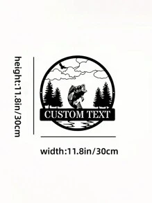 一片锻铁可定制鹰狩猎钓鱼户外金属标牌个性化名称装饰艺术壁挂动物主题无需电力适用于多用途装饰适用于各种节日圣诞节万圣节复活节感恩节