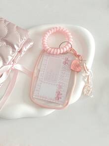 1 Bộ Đựng Thẻ Acrylic Trong Suốt Hình Bầu Dục Màu Hồng Đa Năng - Hồng - Xem 1