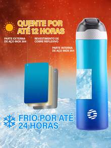 Water Bottle Coffee Juice Vacuum 550ml Stainless Steel Double Wall Camping Gym Tour Hiking Portable - 藍色 - 查看 6