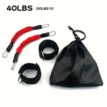 2 elastische Zugbänder mit 2 Fußgelenk-Wickeln für das Training der Beinmuskulatur, Taekwondo Tritte und Krafttraining - Verschiedenfarbig - Übersicht 14