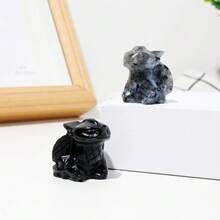 1pc Natural Obsidian Toothless Crystal Carving Crafts Labradorite Cartoon Hand-Made Ornaments Collection Healthy Toys - Toothless - View 12