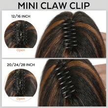 12 Inch Fluffy Straight Hair Ponytail Extensions, Suitable For Brown Yaki Ponytail, Fluffy Synthetic Clip-In Ponytail Extensions, Claw Clip Ponytail, Suitable For Women's Daily, Party, Halloween, Cosplay, Christmas, Gathering And Other Occasions. (1B/30) - Coffee Brown - View 4