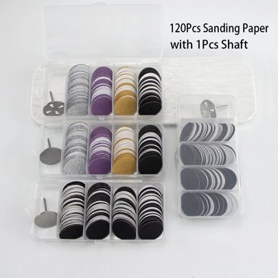120PCS 25 MM Replaceable Sanding Paper With Pedicure Disk Pads Kit Foot Cuticle Calluses Removal Tool Hard Dead Skin Cleaner Foot Rasp Files