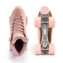 Roller Skates For Women/Youth With Height Adjustable Stoppers Retro Quad Roller Skates For Outdoor And Indoo - Hồng - Xem 6