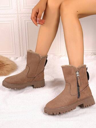 2025新款女士羊毛雪地靴，搭配百搭英式增高短靴