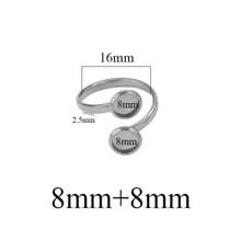 10pcs 304 Stainless Steel Ring Tray 16mm Twisted Adjustable Blank Convex Glass Bottom Tray DIY Handmade Jewelry Tray Finger Rings - Ring Setting - View 12