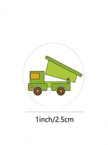 500pcs/Roll Cartoon Truck Stickers, Reward Stickers, Stationery Stickers, Gift Decorative Labels Back To School