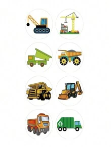 500pcs/Roll Cartoon Truck Stickers, Reward Stickers, Stationery Stickers, Gift Decorative Labels Back To School