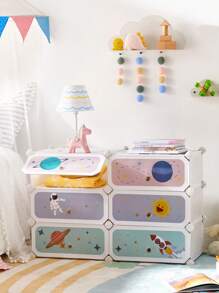 SONGMICS - Zapatero para niños con Puertas, Organizador apilable de 6 Ranuras, Color Blanco - Blanco - Ver 2