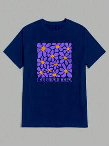 Unisex Lavander T-Shirt 100% Cotton Streetwear Launch Shipping In Various Colors!! - 藏蓝色 - 查看 1