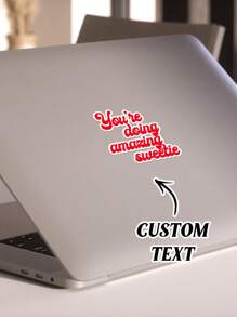 1pc Custom Text Sticker, Personalized Text Label, Custom Sticker, Personalized Sticker, Round Stickers, Computer Sticker, Laptop Sticker, Colored Decal, Gift For Him/Her, Idea Gift For Personalized Kids Gift, Children Gift Back To School Personalized Kids Gift, Children Gift Teacher Pin, Teacher Gift, Gift For Her, Gift For Him, Gift For Friend, Gift For Student, Gift For Teacher