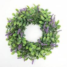 1 Stück künstlicher Lavendel-Kranz, geeignet für Haustür, Landlhaus-Stil Kranz, Wand, Party Hochzeitsdekoration, innen oder außen, Künstlicher Lavendel-Blumen-Kranz, künstliche Pflanzen Heim Dekoration Accessoire, geeignet für Haustür, Wand, Fenster, Party, Feiertage, Hochzeitsdekoration, Landhaus-Kranz, Lila Blumen-Kranz