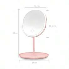 LED 日光化妆镜，梳妆镜 90° 旋转浴室镜带触摸传感器，便携式照明，适合美容旅行，白色 - 彩色 - 查看 5