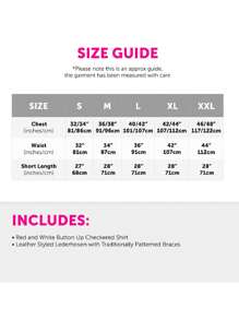 I LOVE FANCY DRESS Mens Deluxe Bavarian Checked Shirt And Lederhosen Costume Oktoberfest Festival Events Fancy Dress Outfit Faux Leather Octoberfest German - Red/Brown - View 8