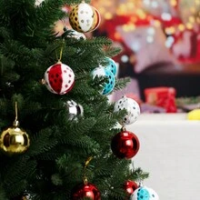 12 件/套圣诞球饰品、圣诞装饰品、圣诞饰品、节日装饰、圣诞树挂饰，适用于房间、派对、花园、圣诞节 - 彩色 - 查看 3