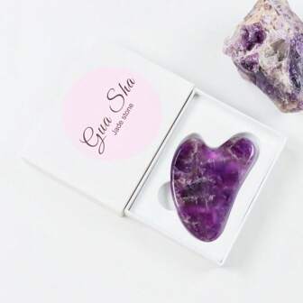1pc Amethyst Gua Sha Facial Tools, Natural Jade Stone Guasha, Manual Massage Sticks For Jawline Sculpting And Puffiness Reducing, Scraping Massage Tool, Skin-Care Tool,Beauty,Skin Care Products,Spa,Self Care,Skin Care Tools,Face Care,Esthetician Supplies,Massage,Face Massage Tool,Face Roller