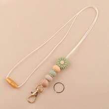 1 PIEZA Cordón para identificación y portallaves con flor para profesor, llavero con colgante de flor bonita DIY para dama, enfermera, empleado, estudiante