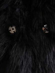 大後襟領外套 - 黑色 - 查看 6