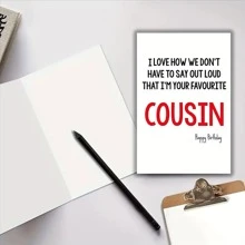 1 张有趣的表兄弟生日贺卡 - 生日快乐，幽默最喜欢的表兄弟贺卡，适合男士、女士、爸爸、兄弟姐妹、丈夫、男朋友 - 适合 14 岁以上的祝福、圣诞节 - 彩色 - 查看 6