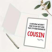 1 张有趣的表兄弟生日贺卡 - 生日快乐，幽默最喜欢的表兄弟贺卡，适合男士、女士、爸爸、兄弟姐妹、丈夫、男朋友 - 适合 14 岁以上的祝福、圣诞节 - 彩色 - 查看 7