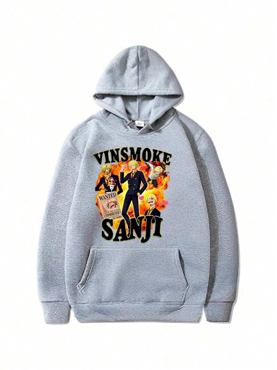 Anime Sanji One Piece Sweatshirt 100% Cotton Unisex Winter Fashion Release - Fast Shipping - 灰色 - 查看 1